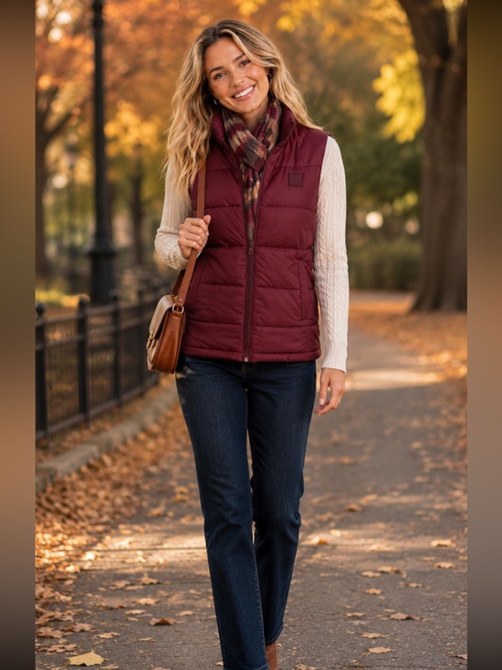 Bench Jackets & Blazers - Bench Women's Burgundy Bomber Vest NWT